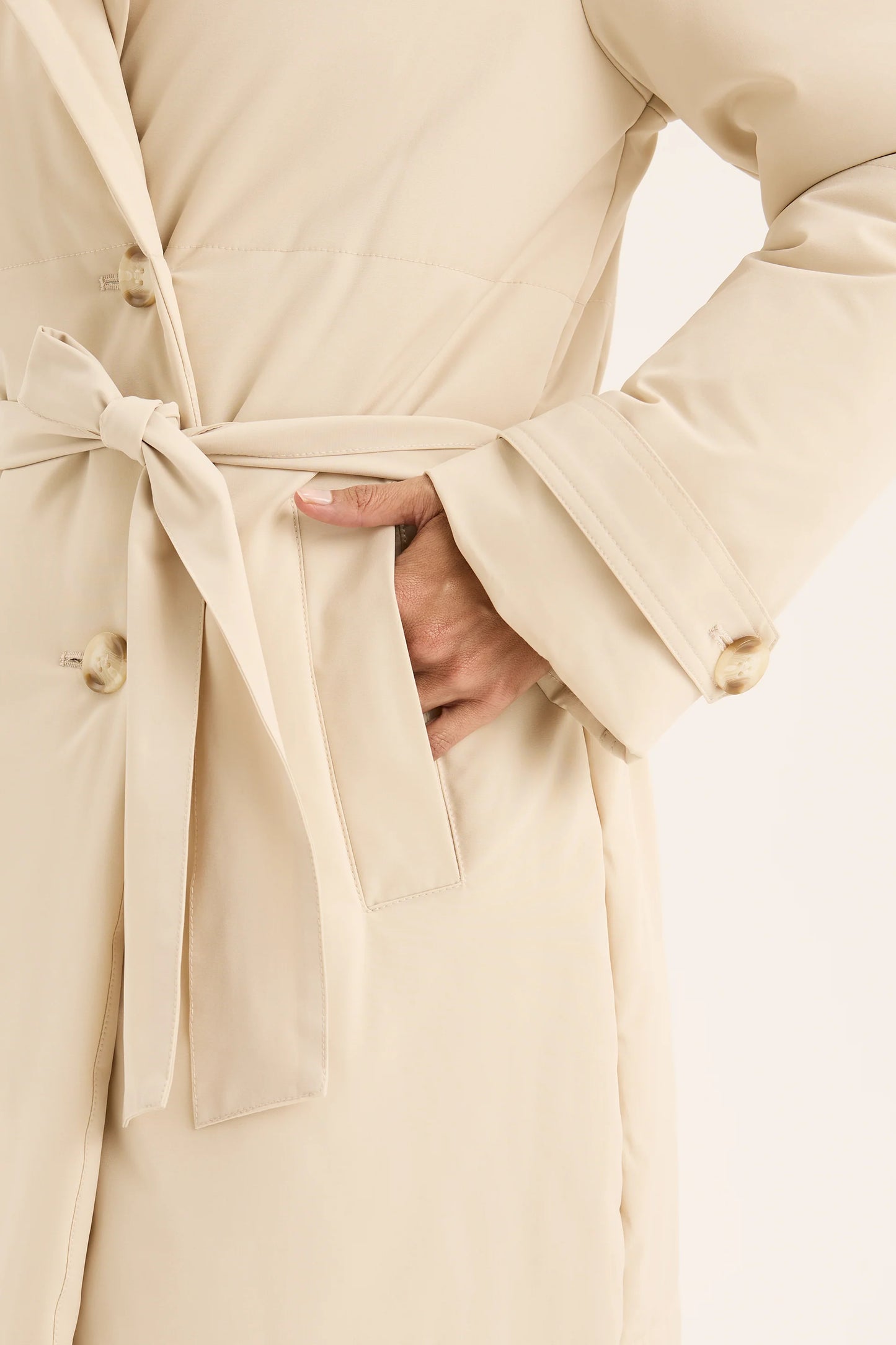 Yarra Trail Ochre Puffer Coat in Oat