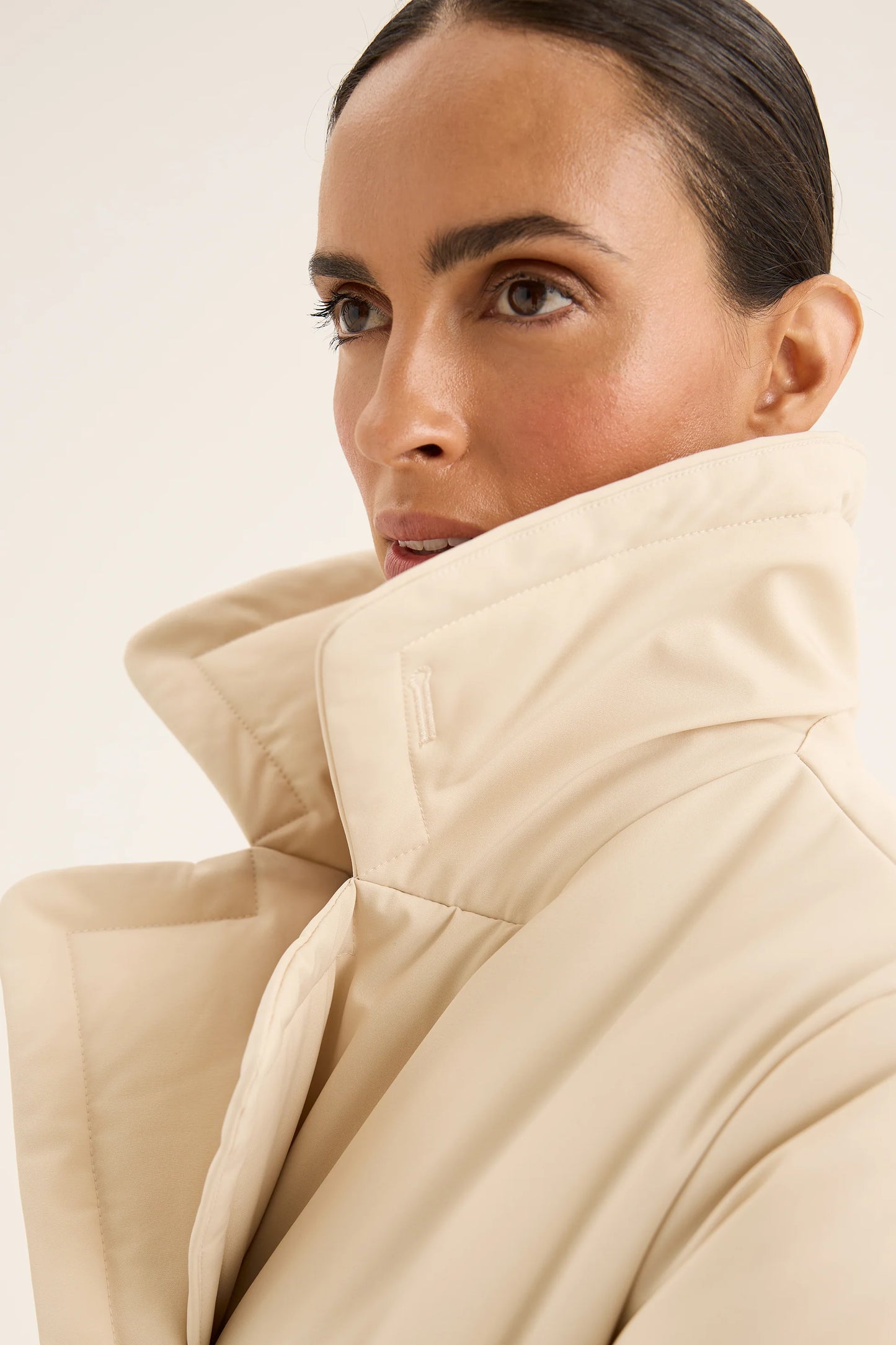 Yarra Trail Ochre Puffer Coat in Oat