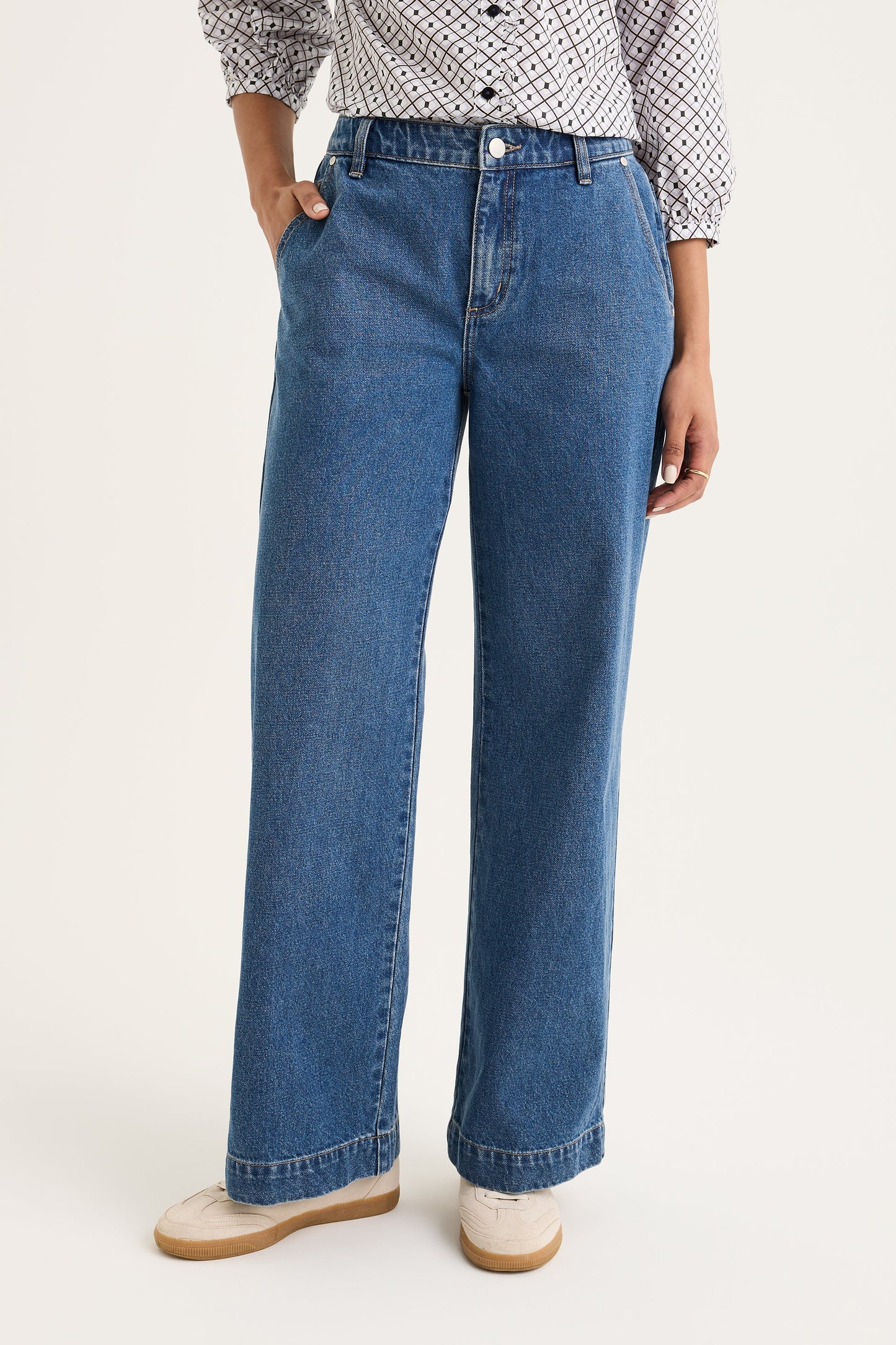 Yarra Trail Envy Wide Leg Jean in Mid Wash