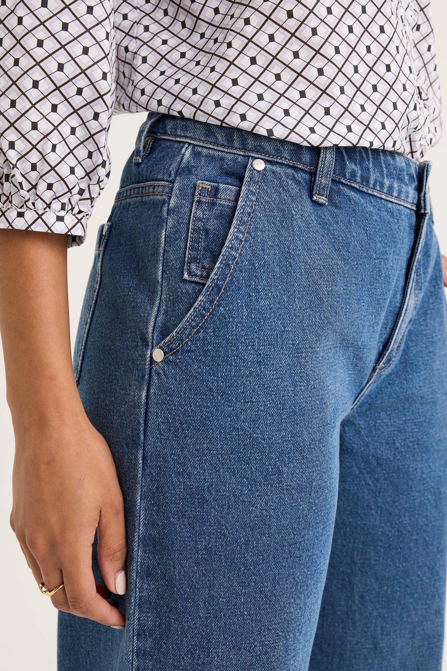Yarra Trail Envy Wide Leg Jean in Mid Wash