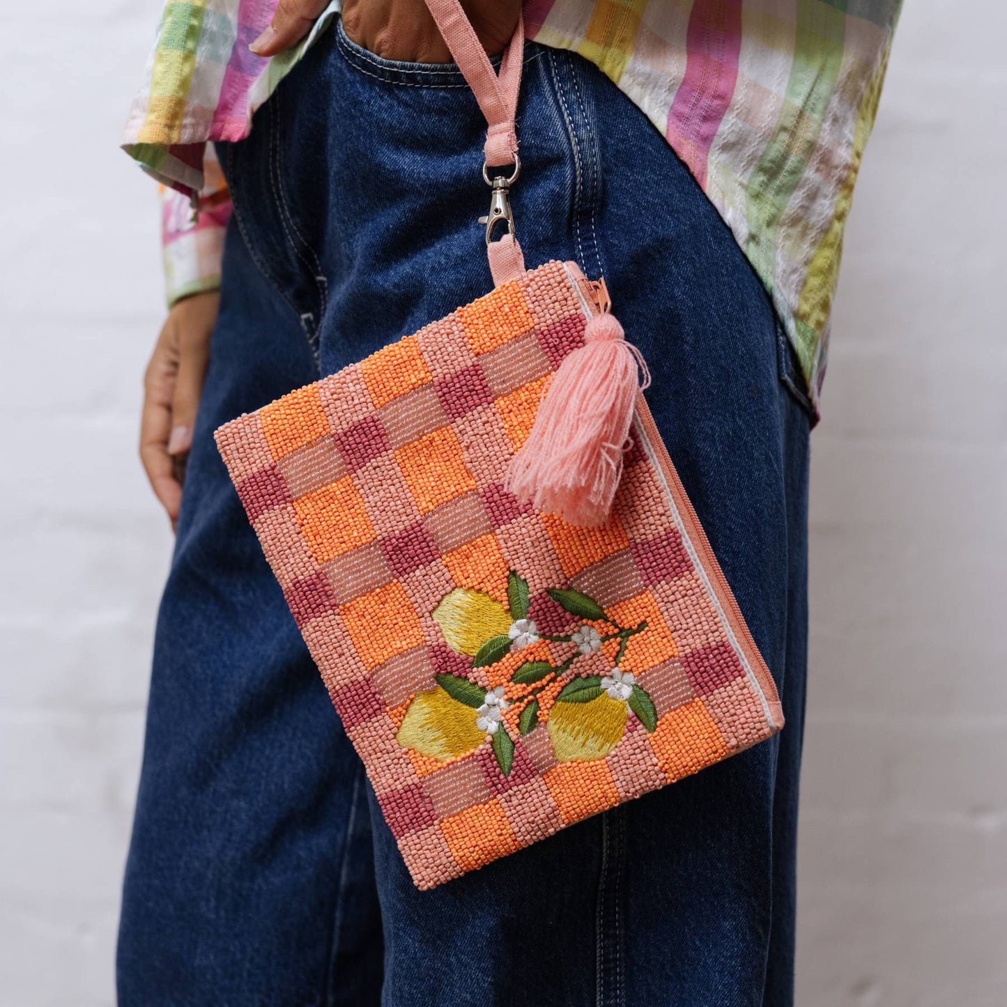 Zoda Beaded lemon purse
