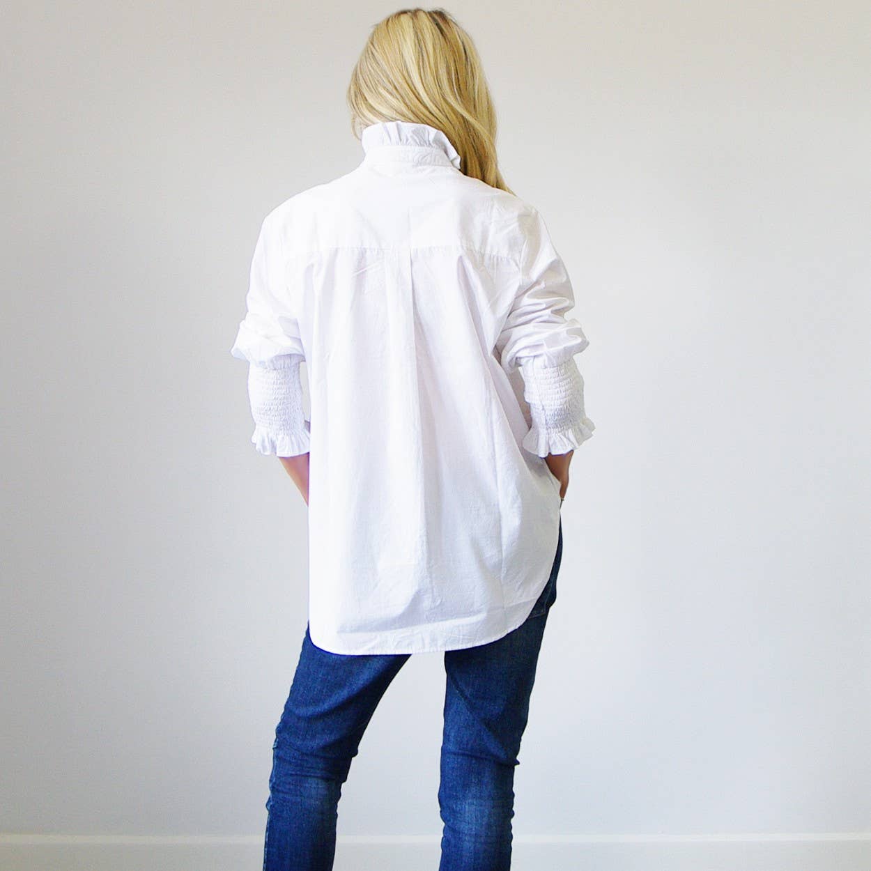 Poppy White Cotton Poplin Shirt - Next Delivery Jan/Feb