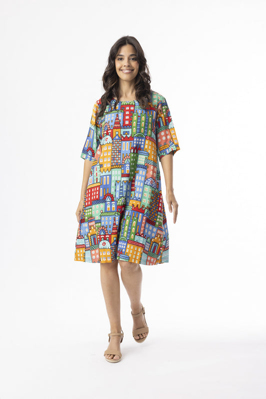 Orientique City Print Dress