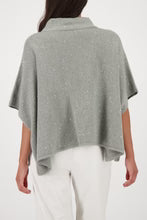 Monari Cape knit with sequin detail - sage