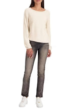 Monari Knit with sparkle sleeve detail - Almond