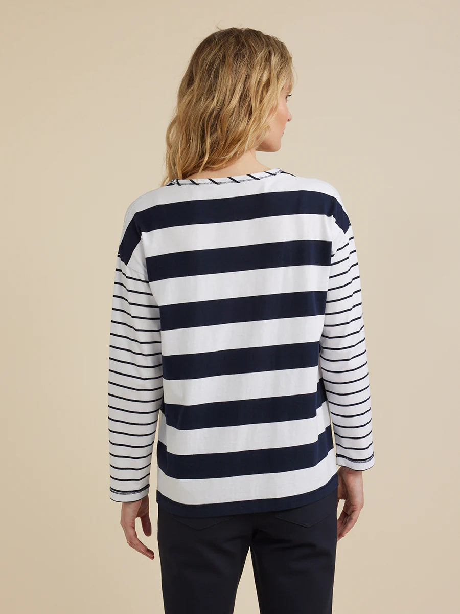 Yarra Trail Stripe Tee Navy