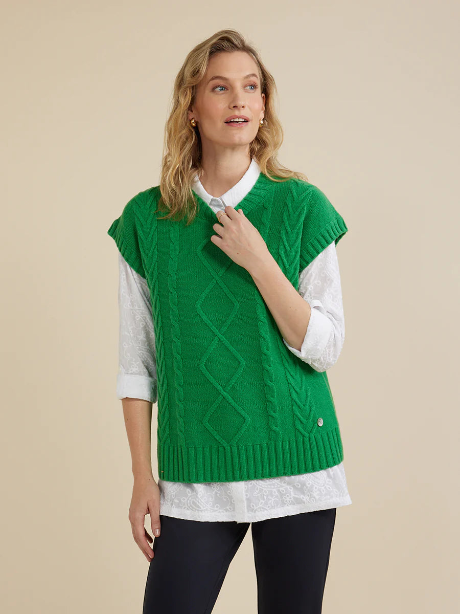 Yarra Trail Cable Vest - Green