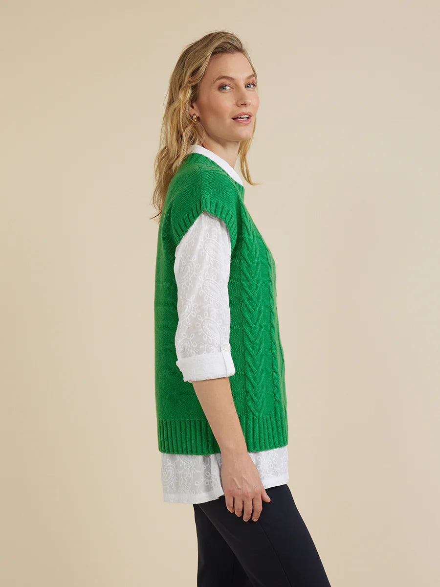 Yarra Trail Cable Vest - Green