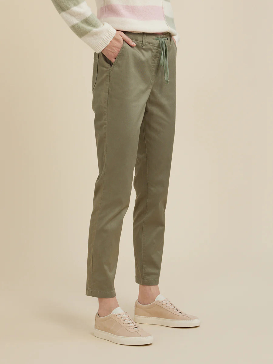 Yarra Trail Washed Stretch Pant Green