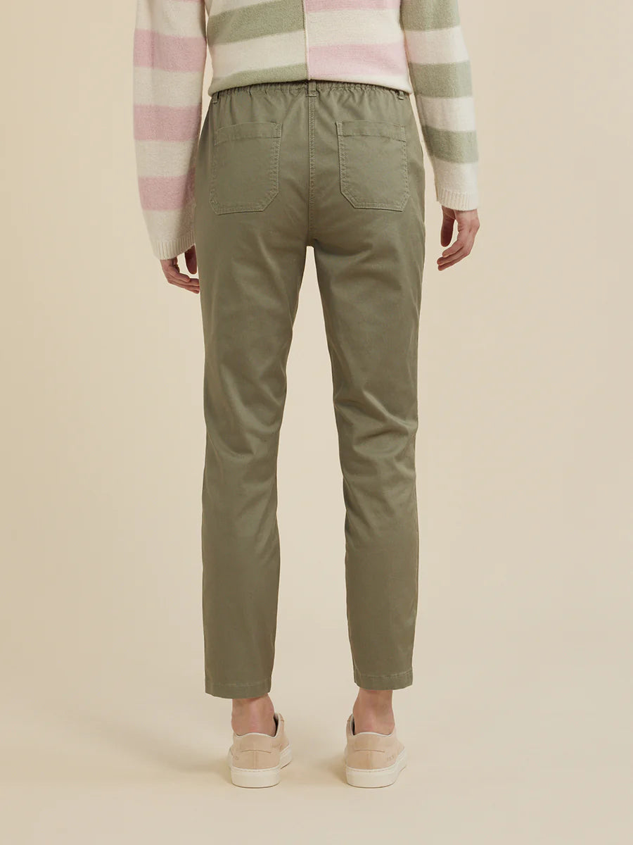 Yarra Trail Washed Stretch Pant Green