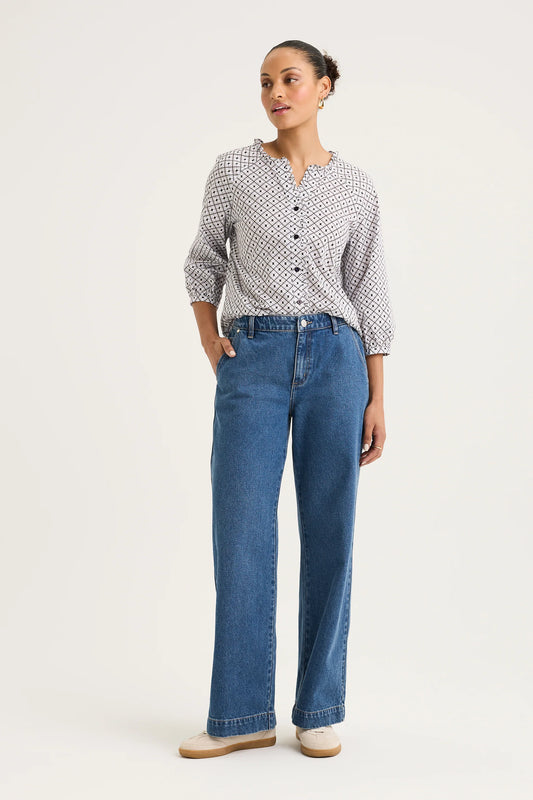 Yarra Trail Envy Wide Leg Jean in Mid Wash