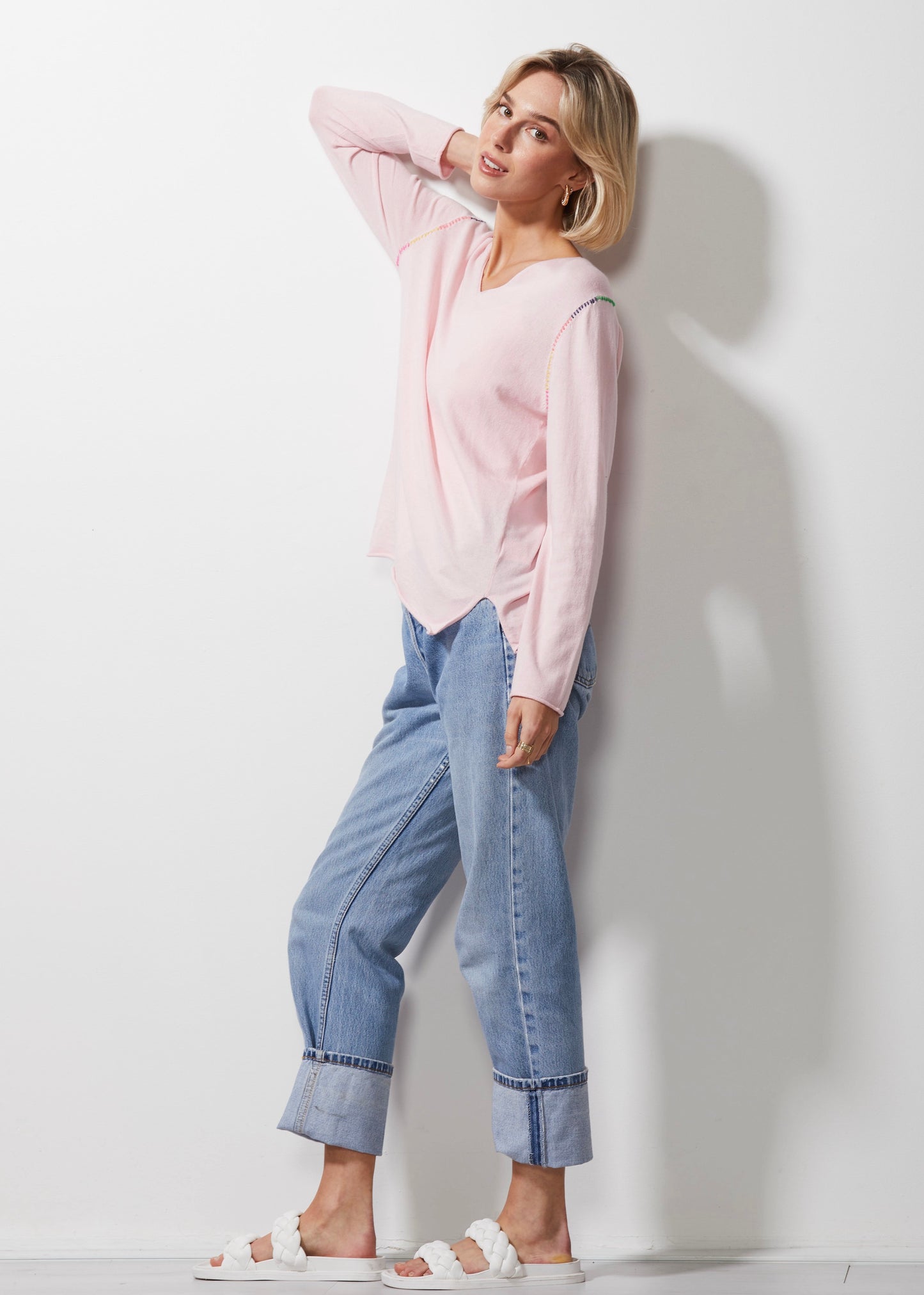 Z&P V Stitch Jumper - Pink