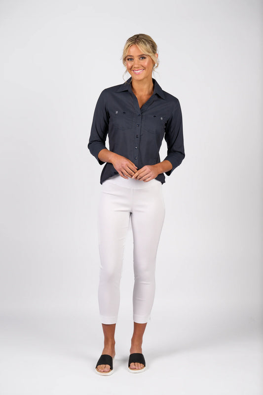 Vassalli 7/8 Pull on White Pants