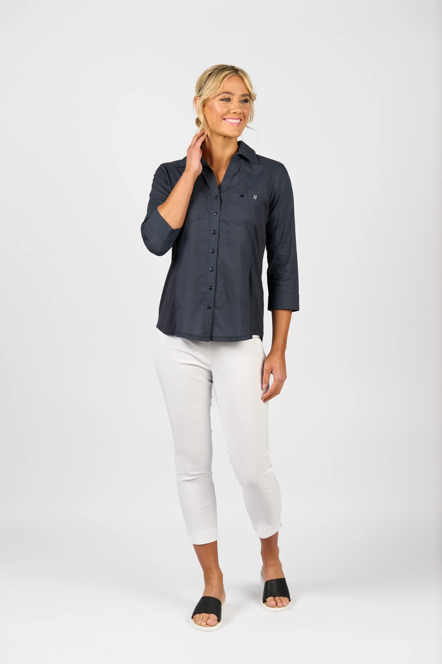 Vassalli 7/8 Pull on White Pants